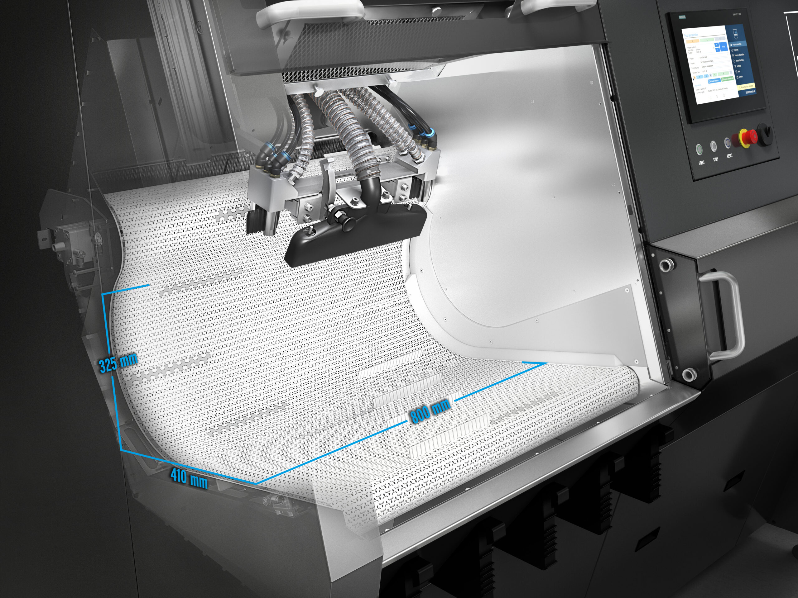 DyeMansion Dual Performance – Hochmoderne Strahlanlage für die additive Serienfertigung.